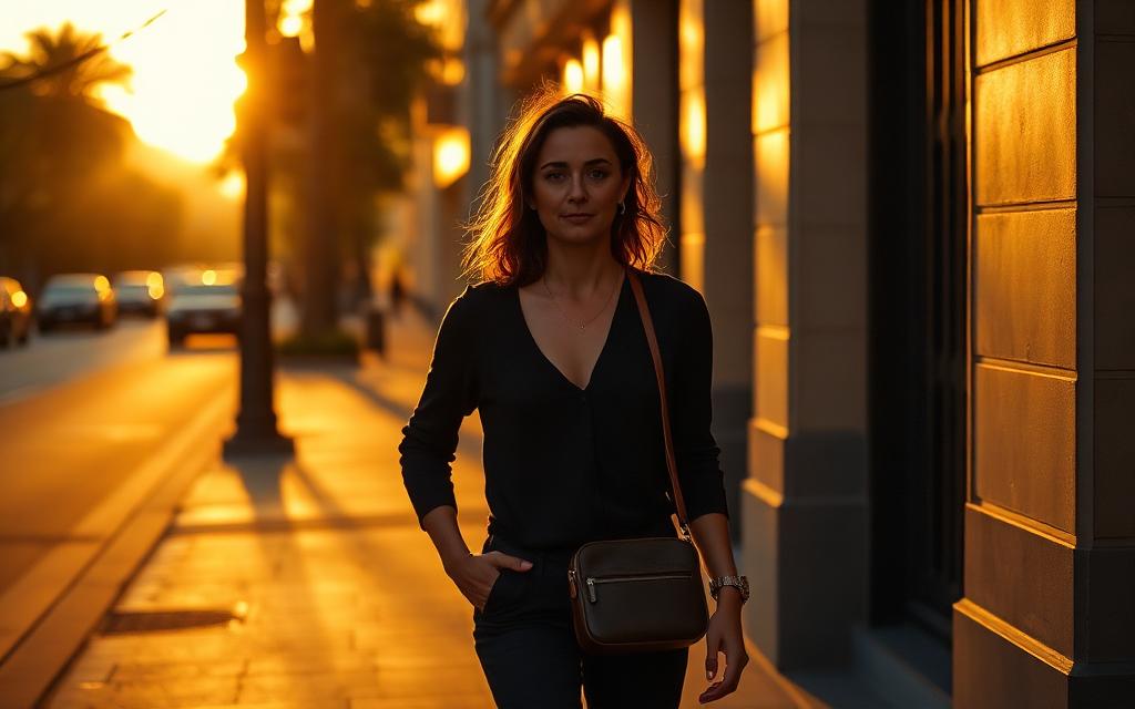 Traveller walking through a Brazilian city